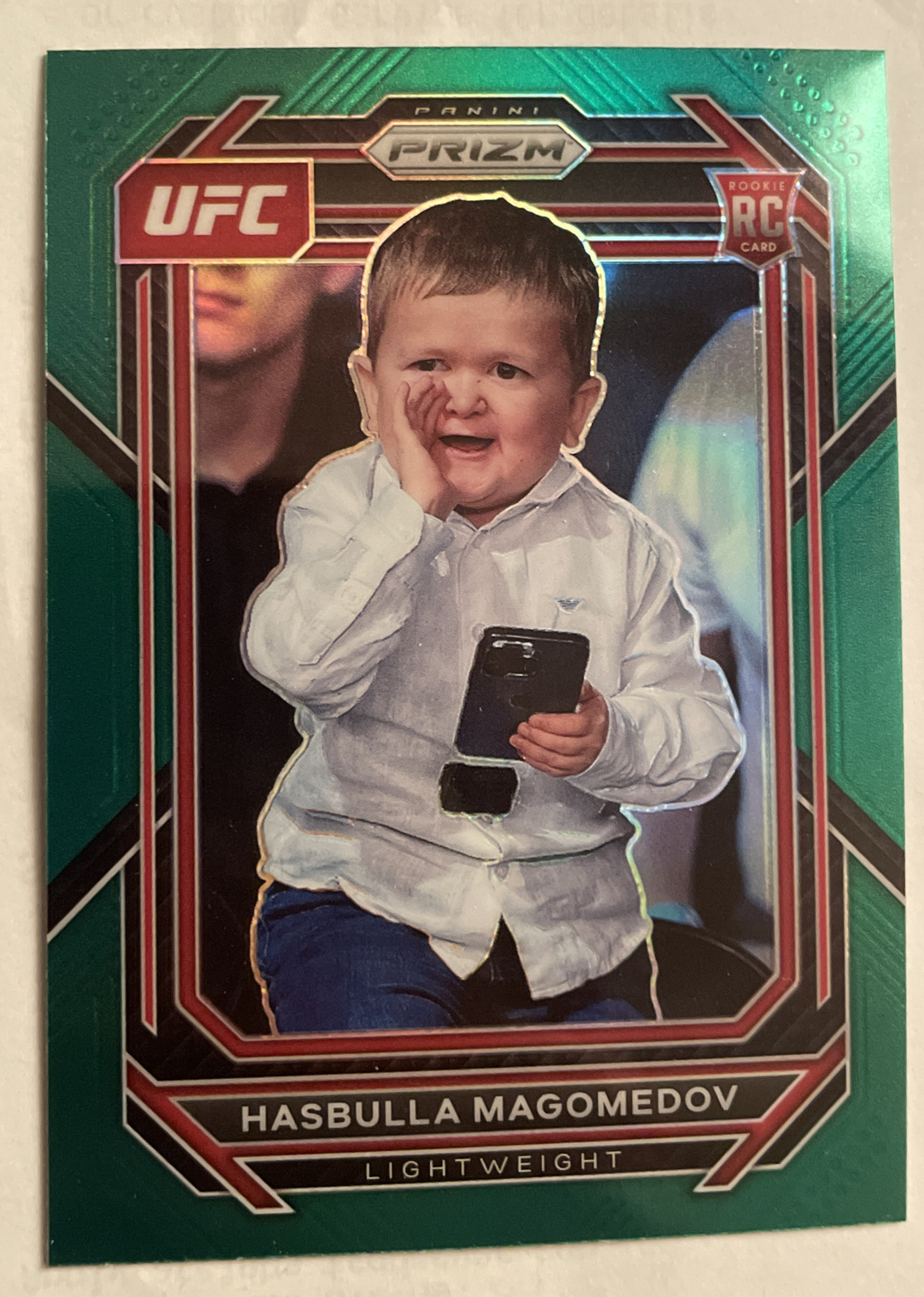 HASBULLA MAGOMEDOV 2023 PANINI GREEN PRIZM UFC ROOKIE RC #200 LIGHTWEIGHT SSP!