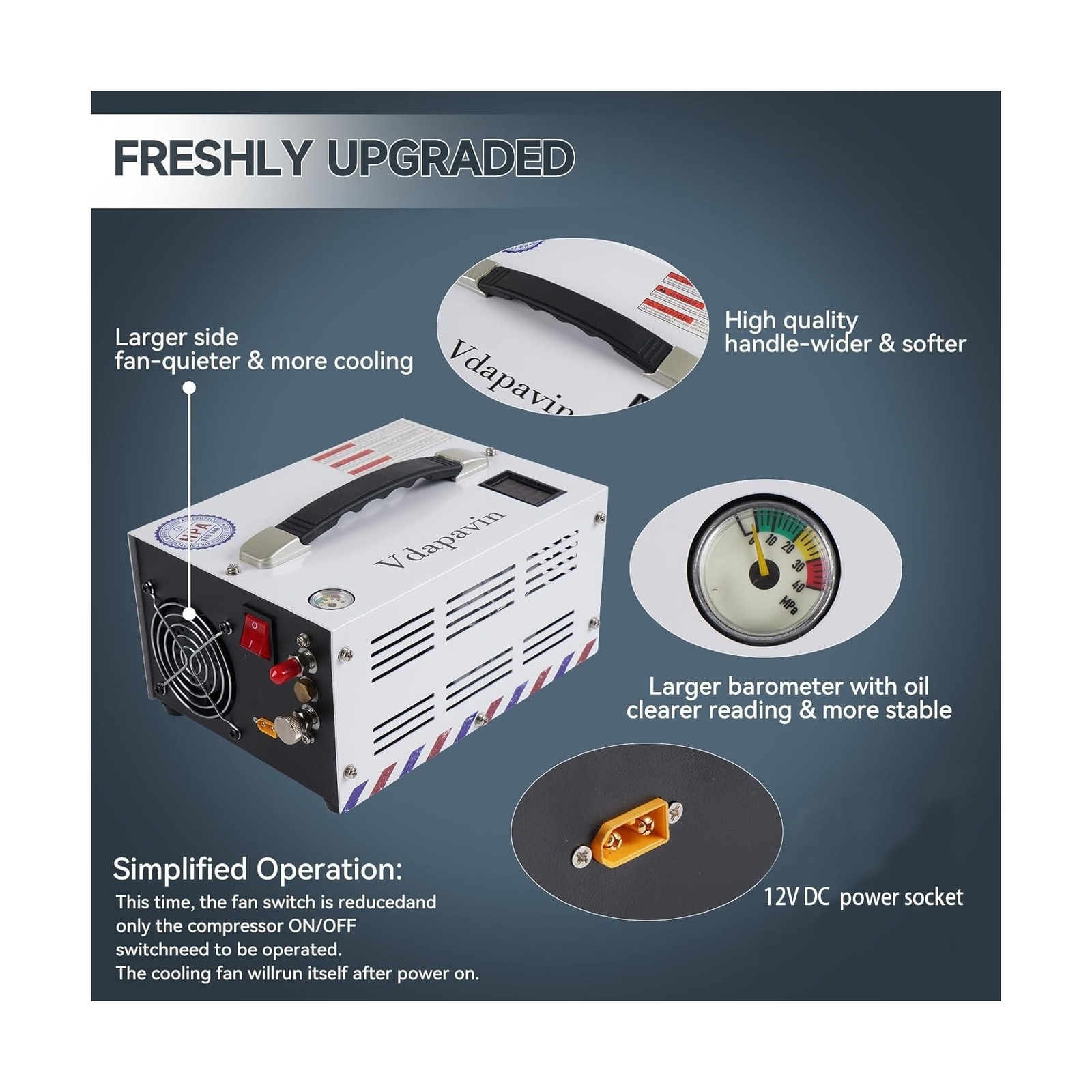 Pcp Portable Compressor Pcp Air Compressor, 4500Psi 30Mpa Portable PCP Airgun Compressor with ...