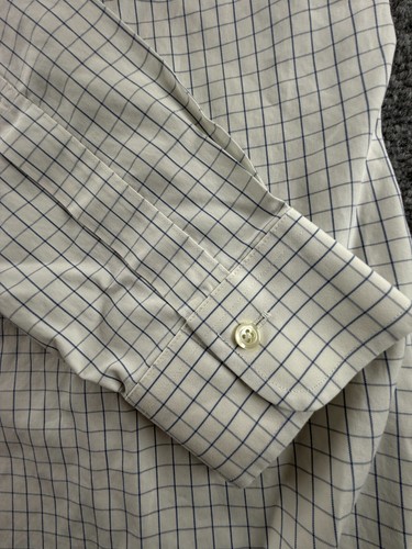 Brooks Brothers Button-Down Non-Iron Classic Cotton Check 16.5 35 Blue Men Shirt - Picture 12 of 15