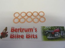 MOTORCYCLE COPPER WASHER X 10 TO FIT 10MM OR 3/8" BANJO BOLTS 10.3 X 14 X 1.4