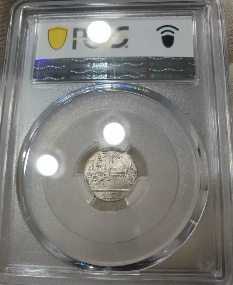 PCGS Frankfurt MS 67 1839 1 Kreuzer Silver Coin City View Full Luster Unc Wow - Image 4 of 4