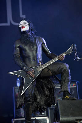 Guitarist Wes Borland of American rap metal group Limp Bizkit live- Old Photo 1