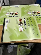(3) Books RealImages Sketch Pad - 40 X3White Sheets - 9x12 Inch Standard Weight