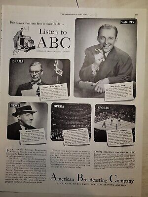 1946 ABC Radio American Broadcasting Company Bing Crosby news opera ...