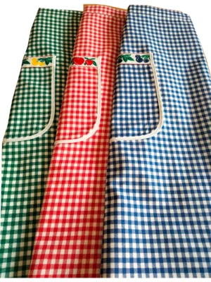 Grembiule da cucina vita ALBERICA senza pettorina cotone 100% - quadrettino