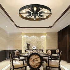Industrial Wagon Wheel Chandelier 6 Lights Flush Mount Ceiling Light Fixture