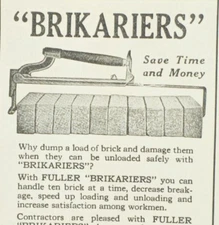 1927 Fuller Brikariers Brick Lifter - Builders Material Co IA Vtg Print Ad READ