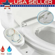 Bidet Fresh Water Spray Clean Kit Toilet Seat Attachment Hot Cold Non-Electric