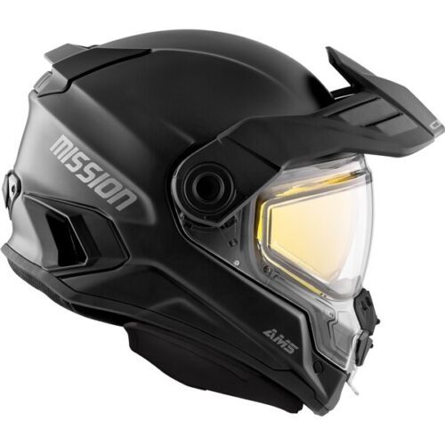 CKX Mission AMS Full Face Helmet Solid Matte Black - Winter Double Len - Foto 1 di 10