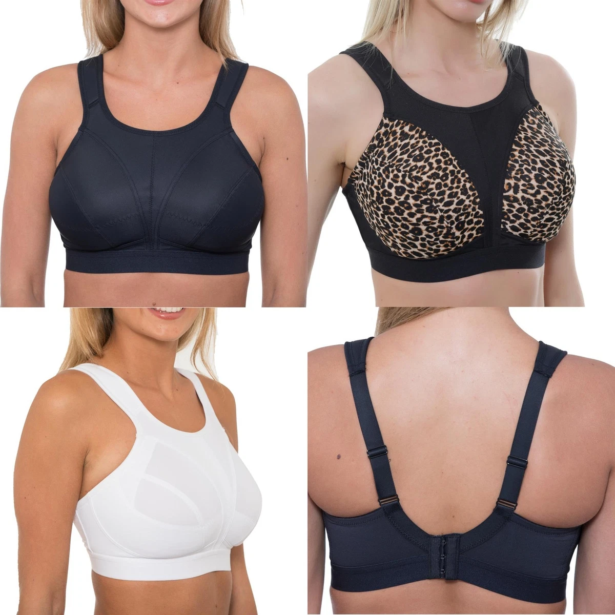 High Impact Sports Bra Plus Size Non Wired Gym Running Crop Top 34-46 B-J