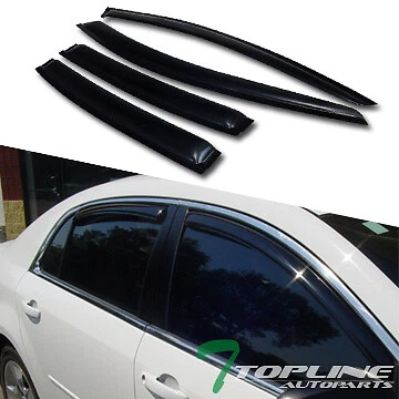 Topline For 2008/2009-2012 Chevy Malibu Sun Rain Guard Vent Shade Window Visors - Image 3 of 4