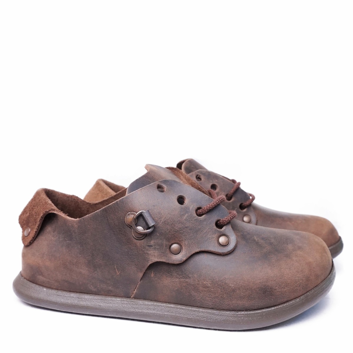 BIRKENSTOCK ALABAMA HABANA BROWN OILED LEATHER SHOE WITH  display picture 3