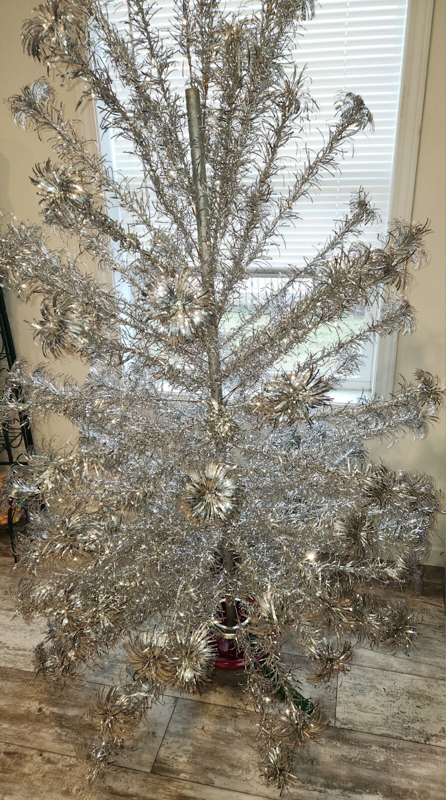 Vintage Sparkler PomPom Aluminum Sparkler Christmas Tree 6 Foot Feet