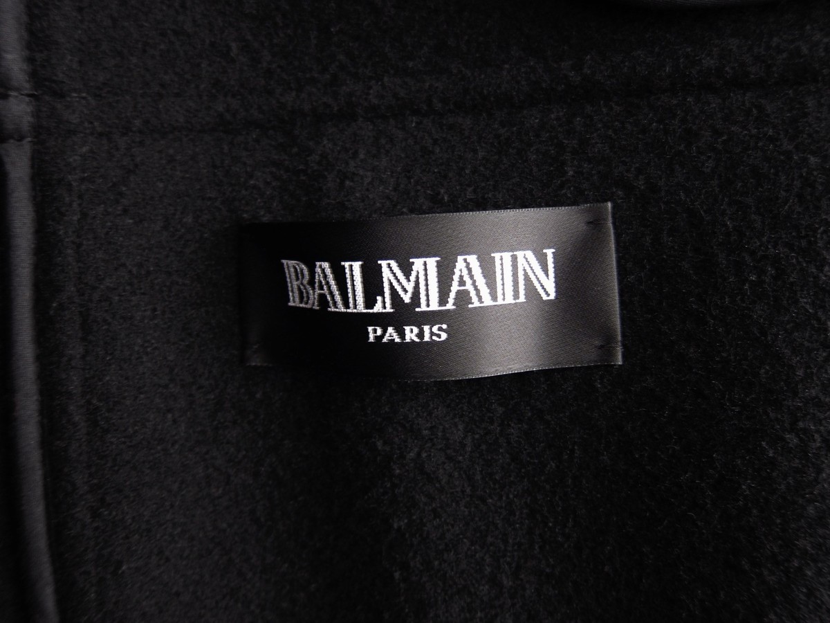 Balmain Hooded Duffel Toggle Coat Black Wool AW11 sz. eu44 us34 XS