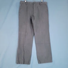 Dockers Men's Straight Fit Chino Pants Flat Front Mid Rise Gray Size 36 x 32