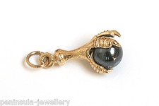 9ct Gold Hematite Charm ball and Claw Gift Boxed Made in UK Birthday