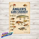 Vintage Fishing Lure Iron Wall Decor Metal Tin Sign 8x12 Room Decor