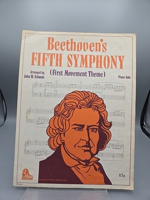 Beethoven's Fifth Symphony (First Movement Theme) Piano Solo Sheet Music 1976