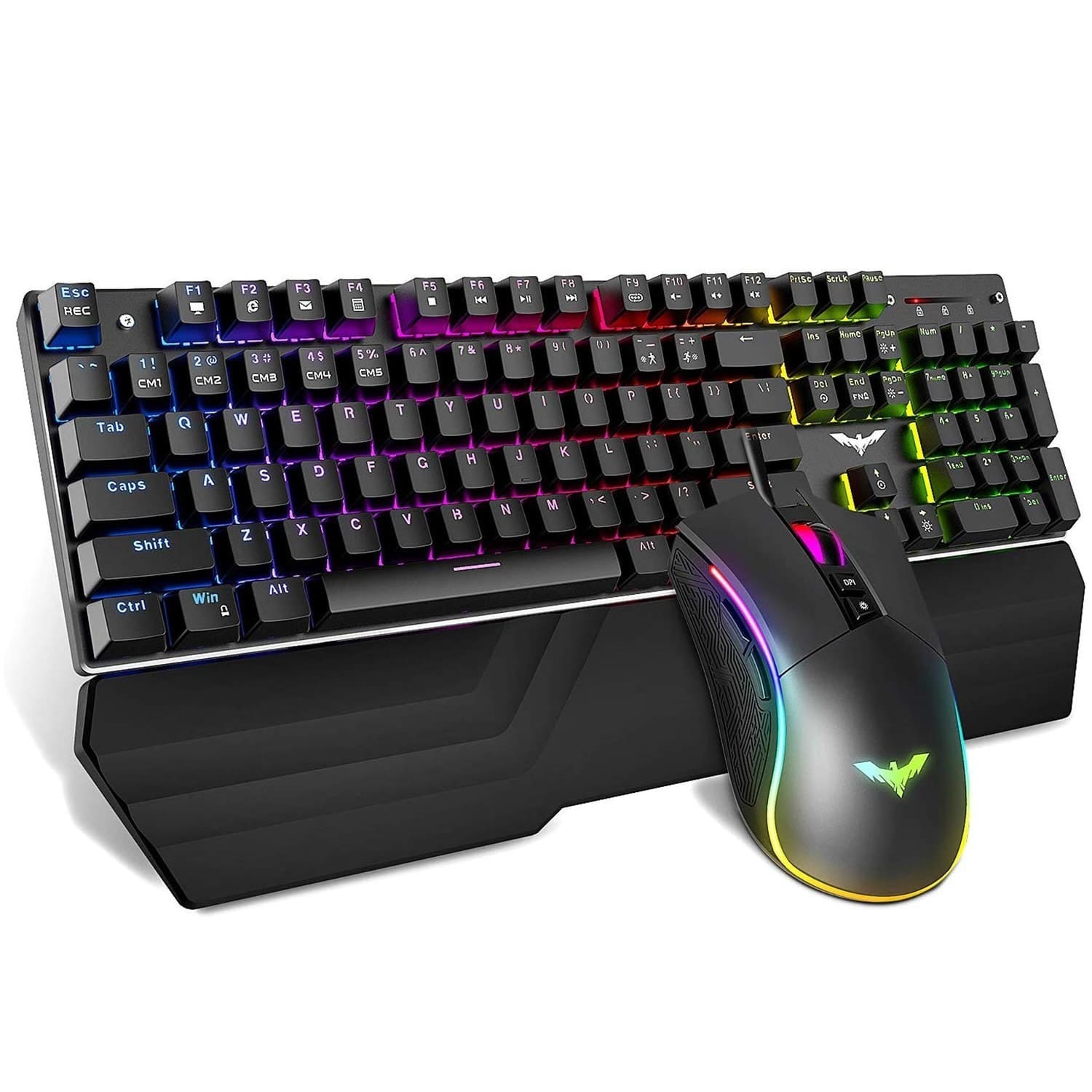 HAVIT KB389L Mechanical Keyboard and Mouse Combo 104 Keys wi