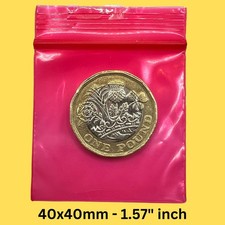 100 NEW 40X40mm RED Small Reusable Plastic Bags Baggies Grip Seal 1.6" inch