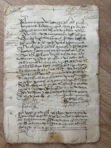 IBERMONEDA | Charles I-1553 Property Transaction. 5 Beautiful Sheets