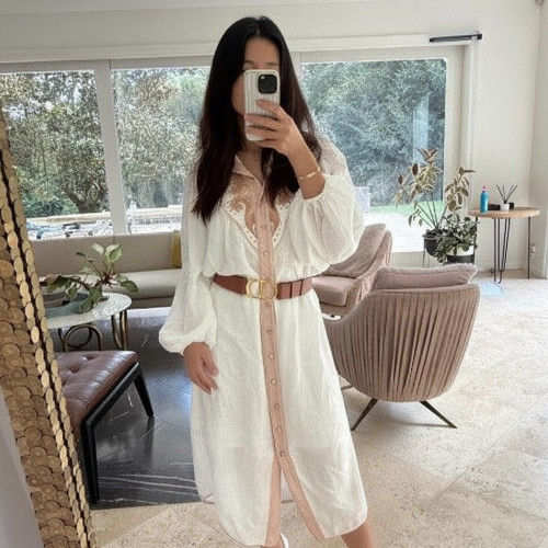 Zimmermann Laurel Dress Sz 1 / 10 AU / 6 AU Applique Midi Linen Paisley Belt