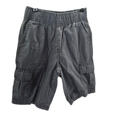 The Childrens Place Boys Gray Cargo Shorts Size 6 Elastic Waist Adjustable Tab
