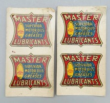 1924 Master Lubricants Sm Adv Decal 2.25&rdquo;x2&rdquo; Motor Oils/Greases - Philadelphia