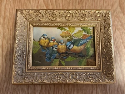 Ölgemälde v. Siegmar Jugelt, "Blaumeisen“ - Bild 1 von 4