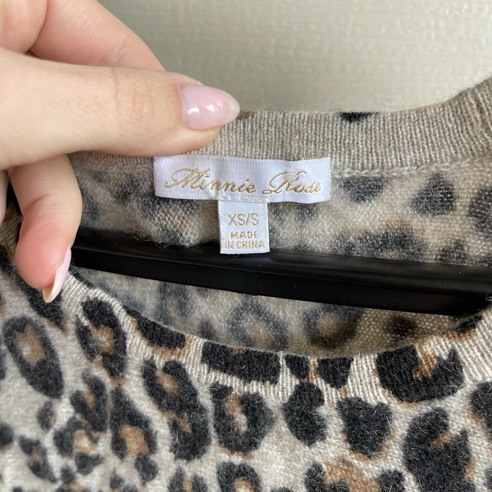 Suéter Minnie Rose Mujer Cachemira Estampado Animal Marrón Negro Talla XS S Mob Wife Foto 3 de 4