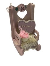 Grandma VTG Rocking Lavender Chair Ornament Memorial Shabby Chic Cottage Core 4”