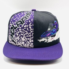 Vintage Polaris Snowmobile SnapBack Hat Cap K Products Flock 90s Embroidered VTG