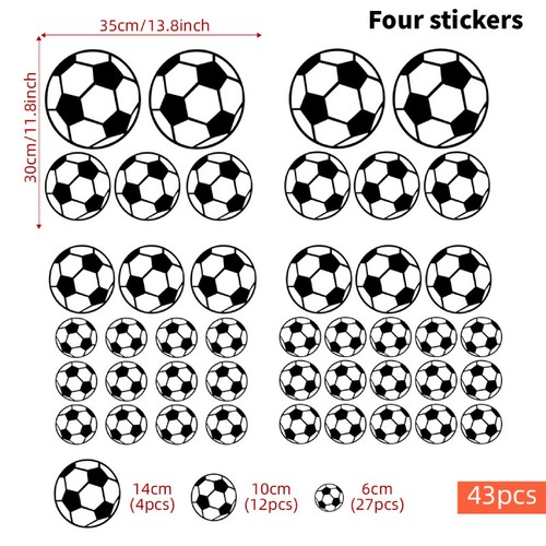 Wall Decor Pvc Football Pattern Removable Stier For Kids Bedroom And Living