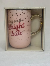 Modern Expressions 20 oz. Ceramic Mug "Stay on the Bright Side" New in Box