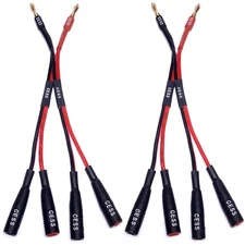 CNCESS CESS-057x2 Dual Banana Plugs Splitter, 2 Male to 4 Female Banana Jack ...