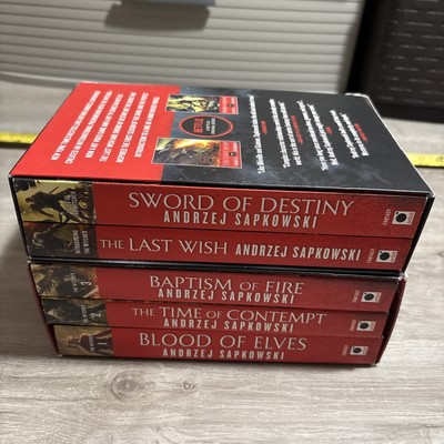 The Witcher by Andrzej Sapkowski Fantasy Fiction 5 Trade Paperback Novel Lot