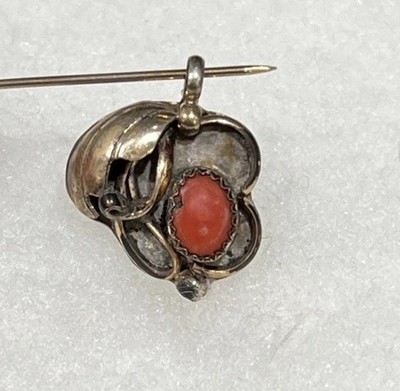 VTG Native American Navajo 12k Gold Filled coral Pendant