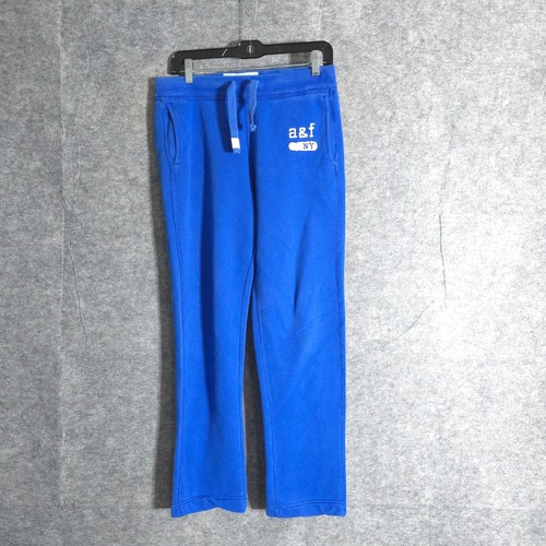 Abercrombie Jogger Pants Kids XL Blue Sweatpants Drawstring Logo Athletic Casual