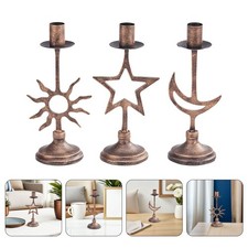  3 Pcs Support De Chandelier En Métal Bougeoir Vintage Candle Holders