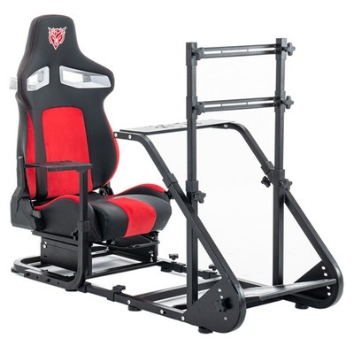 Sim Racing Simulator Cockpit Seat for Logitech Thrustmaster Fanatec Moza (Red)