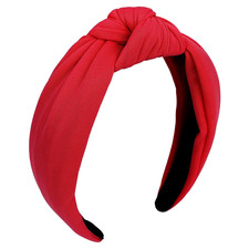 Headbands For Women Girl Red Knotted Headband Wide Top Knot Hairband Decorativ