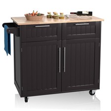 Rolling Kitchen Cart Island Heavy Duty Storage Trolley Cabinet Utility Modern