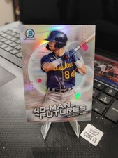 2021 Bowman Chrome Baseball 40-Man Futures Refractor #FMF11 Hedbert Perez MIL
