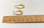 14K Yellow Gold Tapered Hoop Earrings 1" Drop 2.06g 585 Hallmarked — photo 7