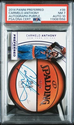 2014-15 Panini Preferred - Roundball Die-Cut Autographs Carmelo