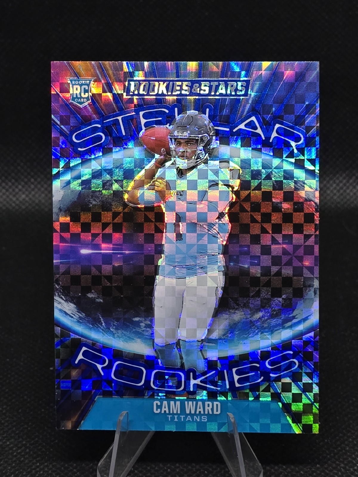 2025 Rookies & Stars Cam Ward Stellar Rookies Blue Plaid RC #9 Titans QB
