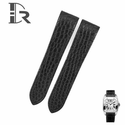 Replacement leather strap for Cartier Santos 100 (Round-scale Ag)