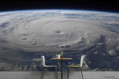 3D Satellite Storm Cloud Map Wall Murals Wallpaper Murals Wall Sticker