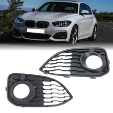 Black Fog Light Lamp Cover Bezels For BMW 1 Series F20 F21 LCI M-Sport 2015-2019