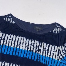 Tahari Arthur S Levine Women's Blue White Striped Knit Dress Size 12